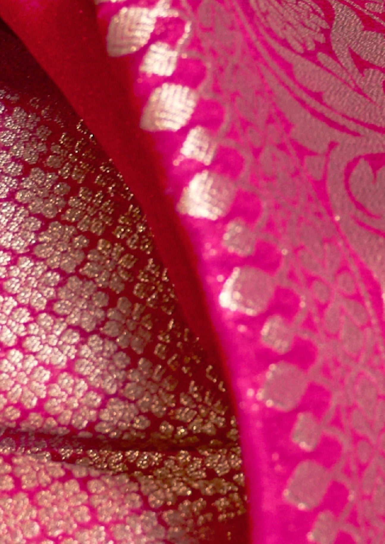 Banarasi Zzari work on pink georgette.