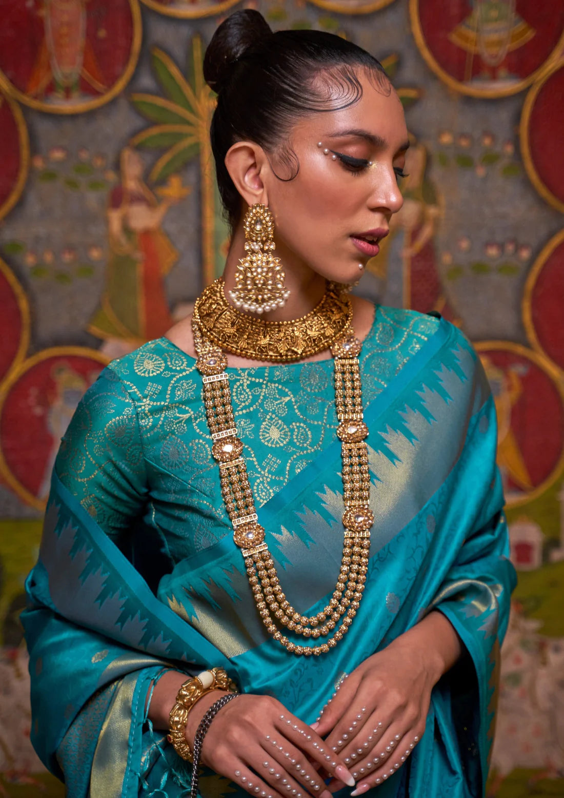 Pure banarasi handloom silk sarees online shopping price usa turquoise blue.