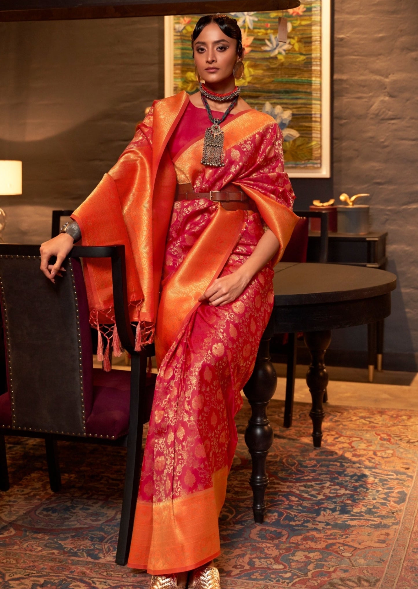 Pure handloom banarasi katan silk bridal saree online for bride india usa uk.