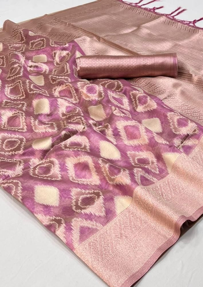 Pure handloom pink tissue fancy zari saree online shopping with price india uk usa.