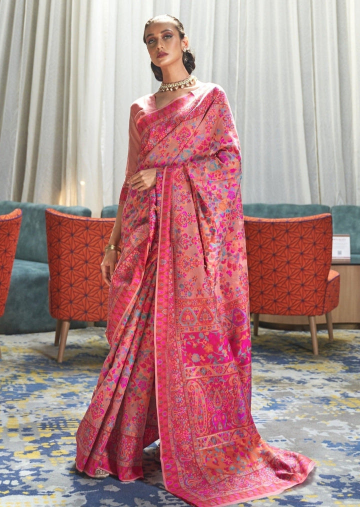 KASHMIRI SPECIAL SLAB PASHMINA KACHI SAREE main image 1
