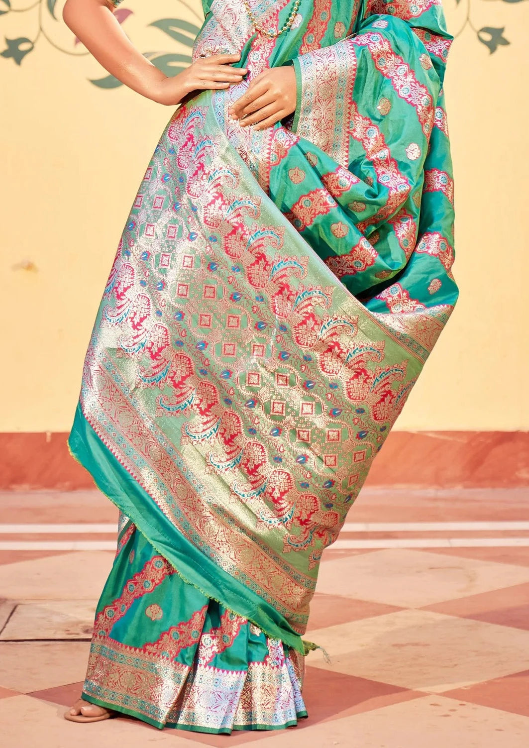 Pure katan silk banarasi handloom saree design online shopping with price.