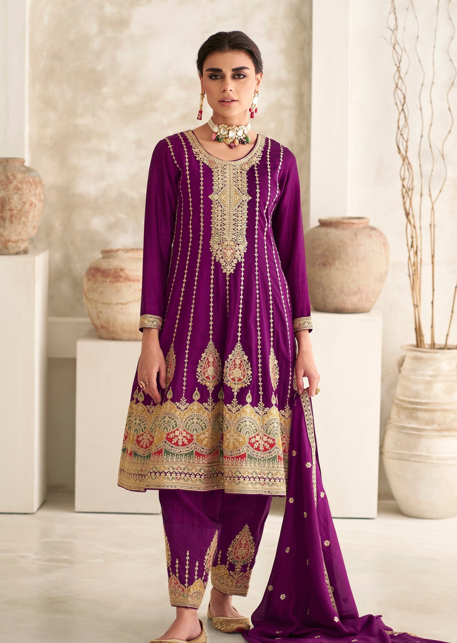 Pure silk luxury bridal pink salwar suit with dupatta designer online usa uk uae.