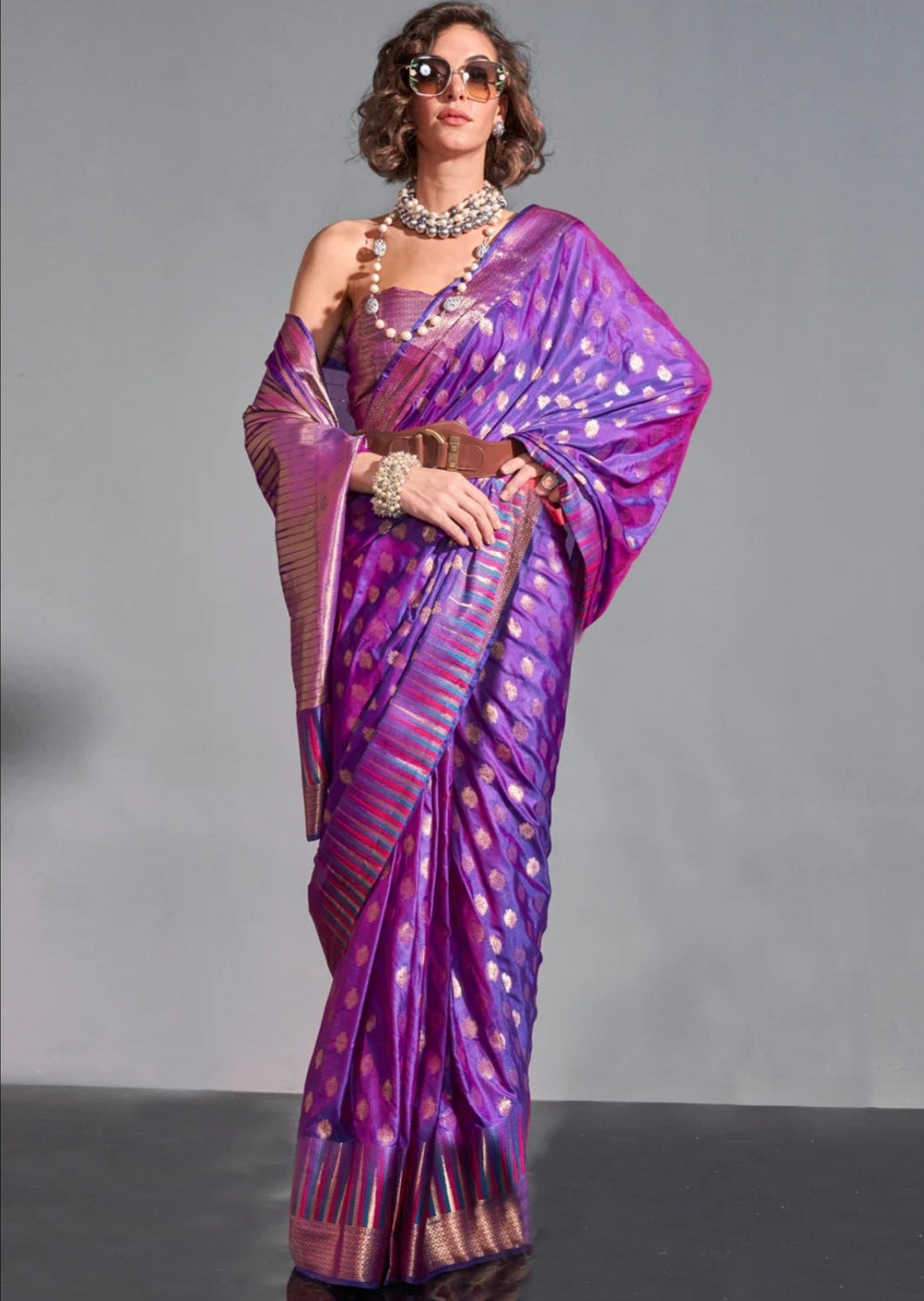 Purple banarasi silk handloom saree usa uk online.