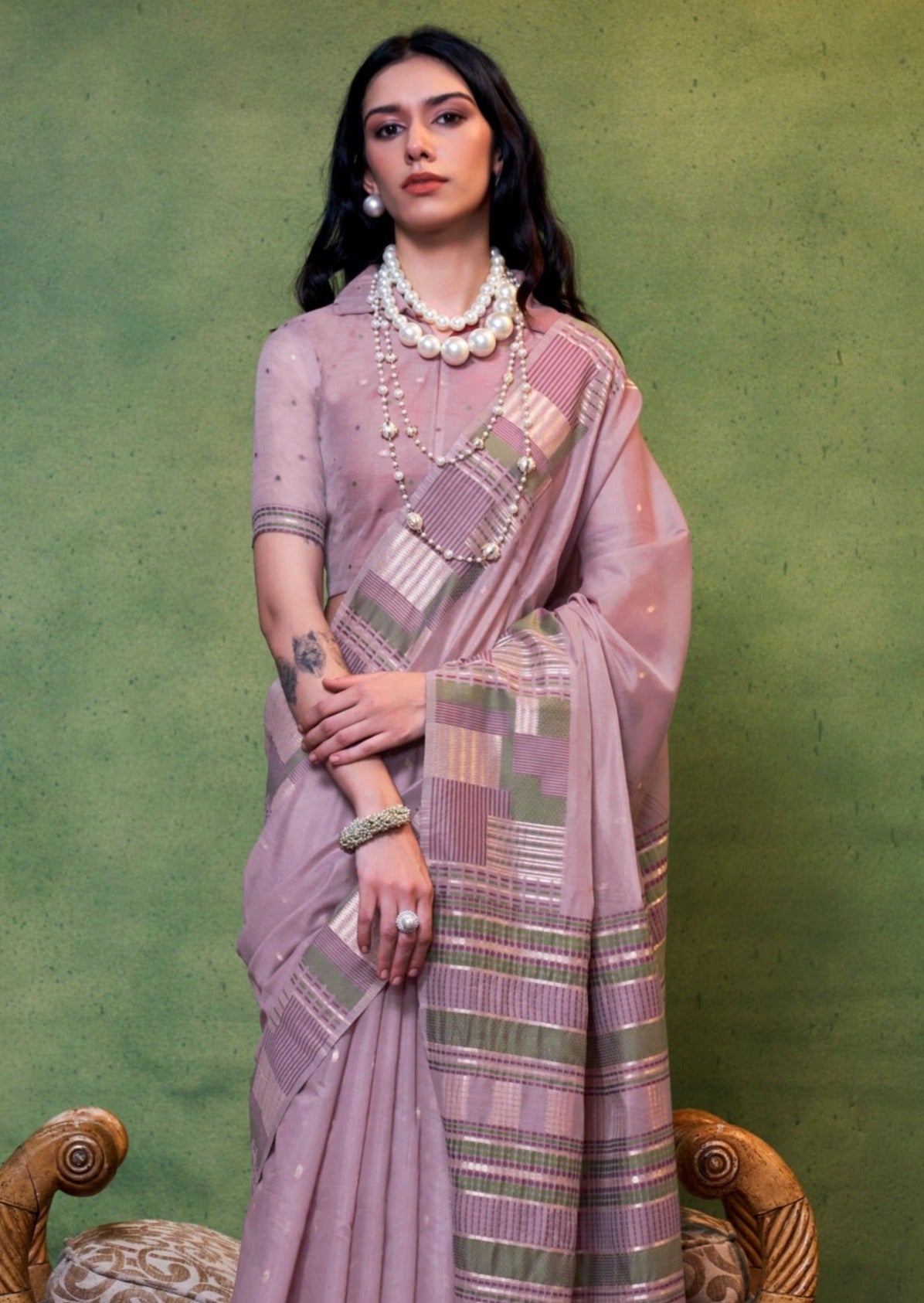 Purple handloom cotton silk saree usa online shopping price.