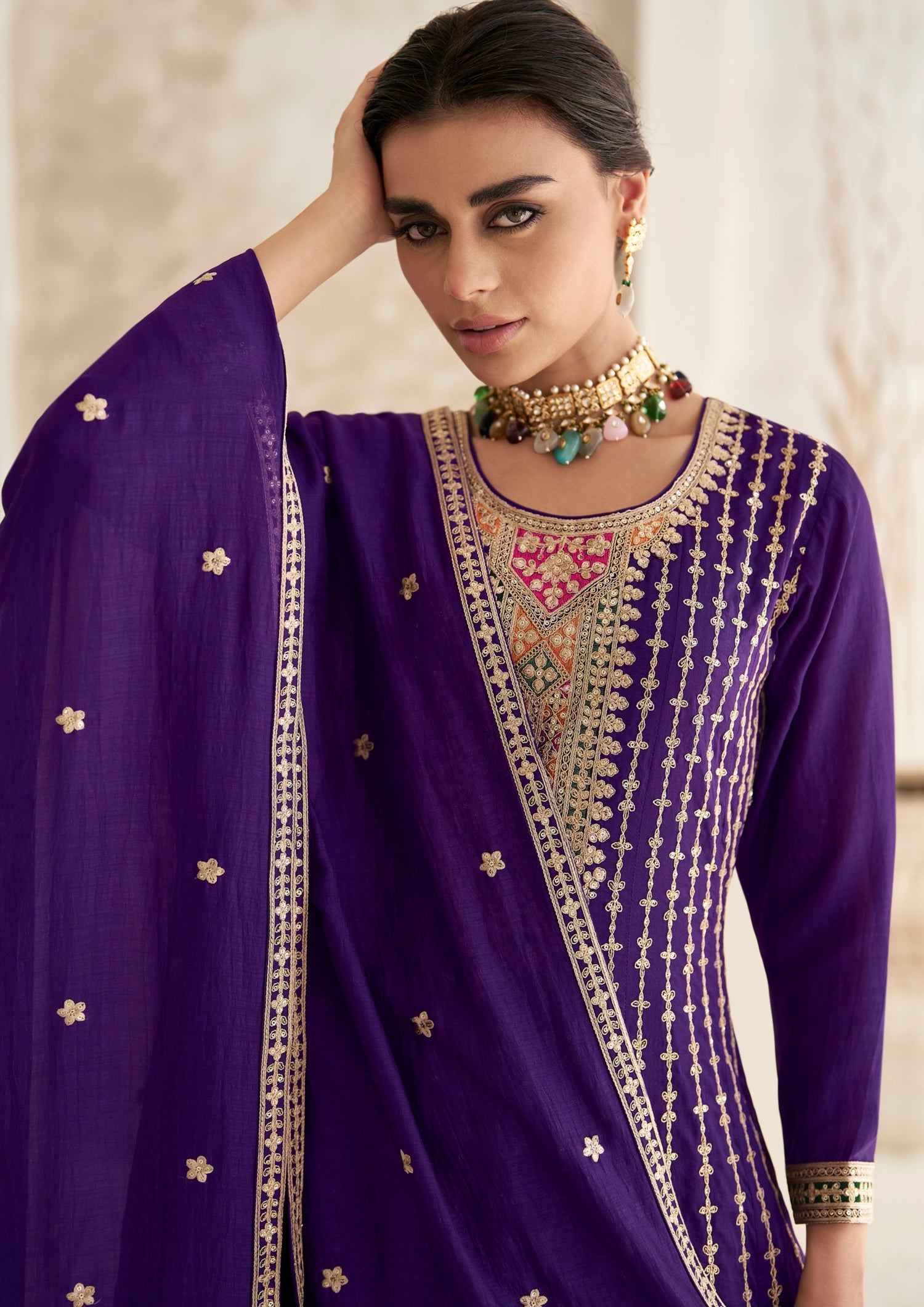 Pure silk bridal salwar suit for wedding luxury designer online usa uk uae shopping.