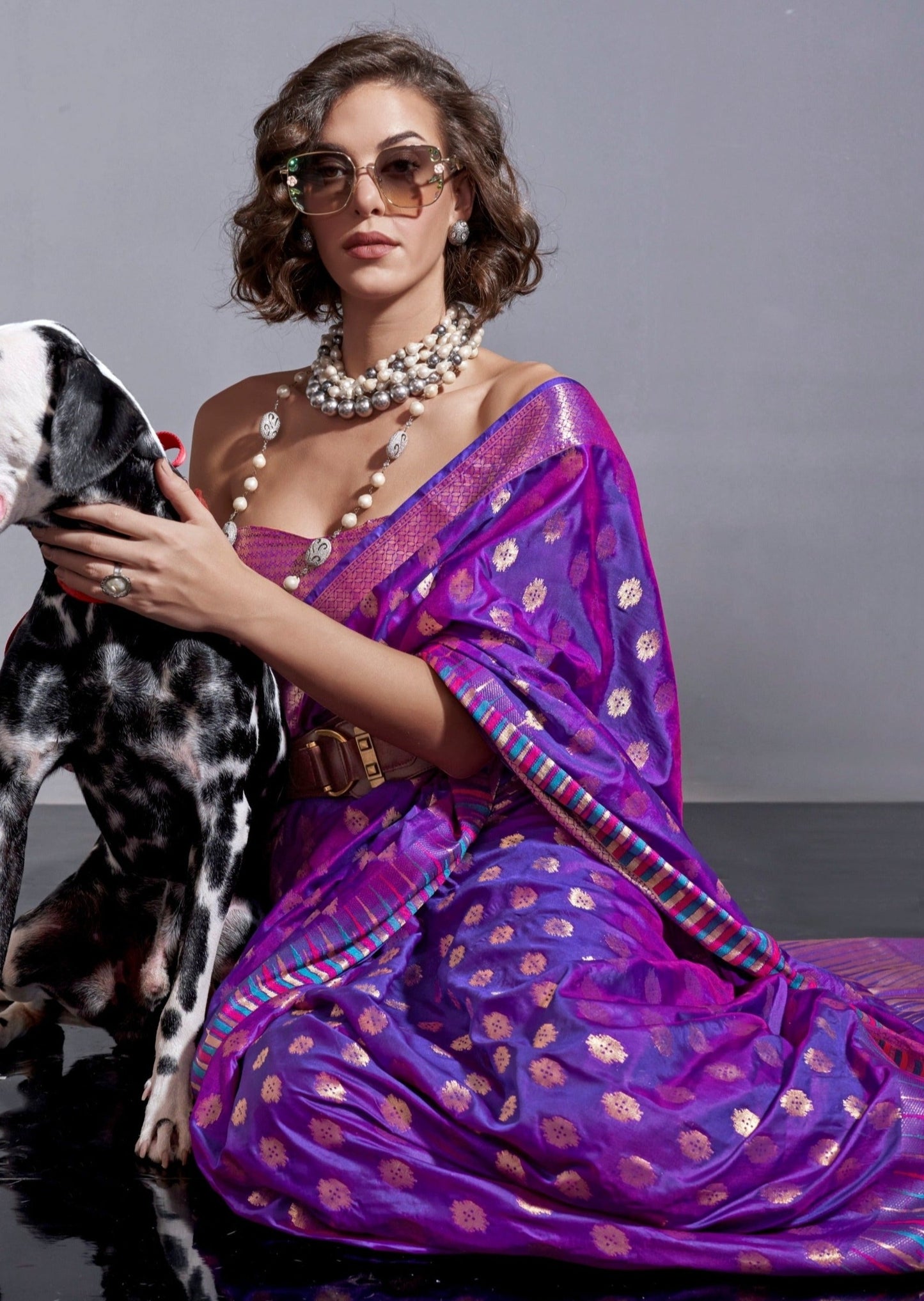 Purple soft banarasi silk handloom saree usa uk online.