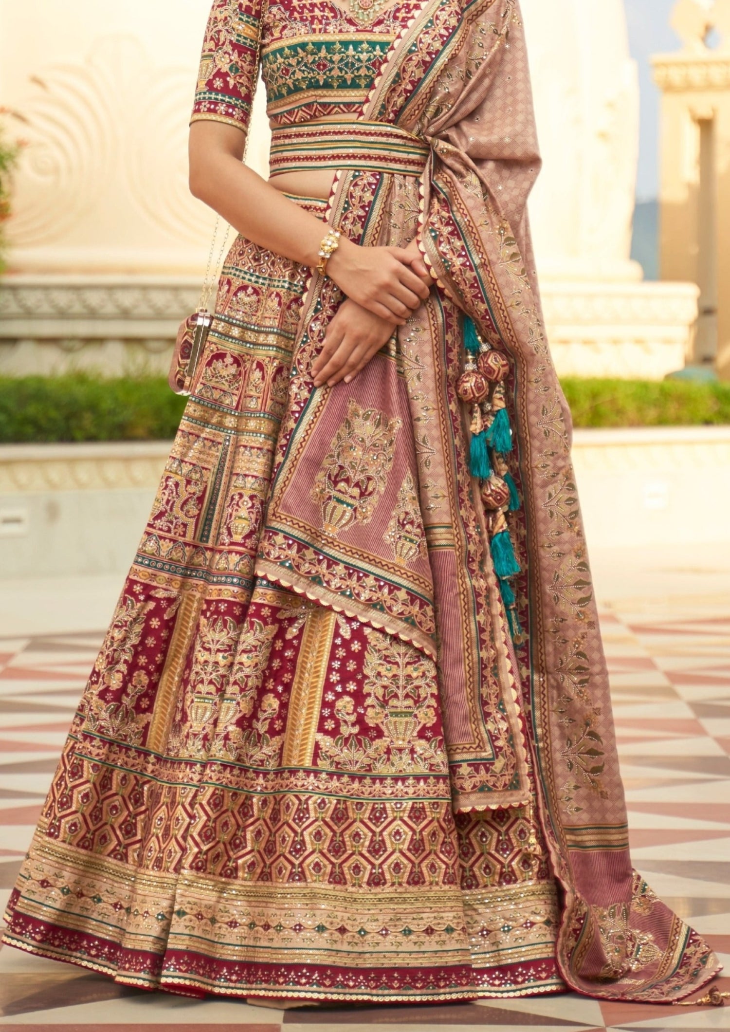 Luxury Designer Pure Silk Bridal Lehenga Choli For Women India