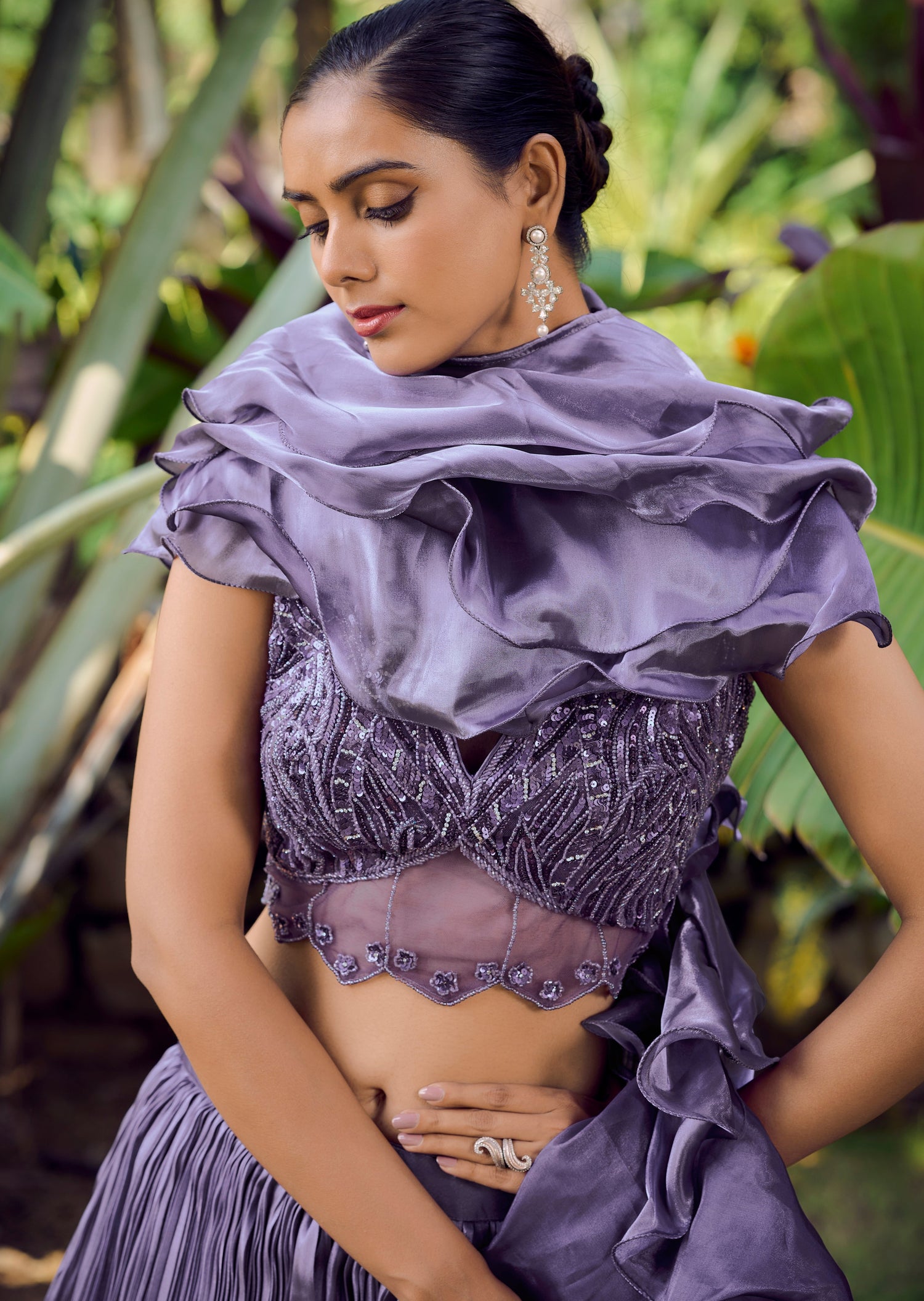 Buy Wedding Lehenga Choli - Stunning Magenta Sequins & Mirror Lehenga –  Empress Clothing