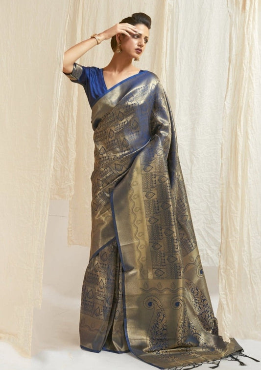 Royal Blue Kanchipuram Silk Saree
