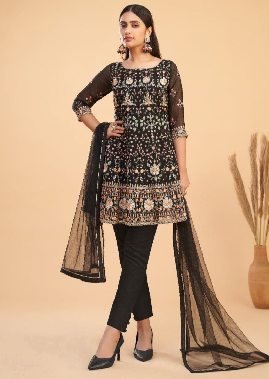Black Anarkali Suit With Embroidery