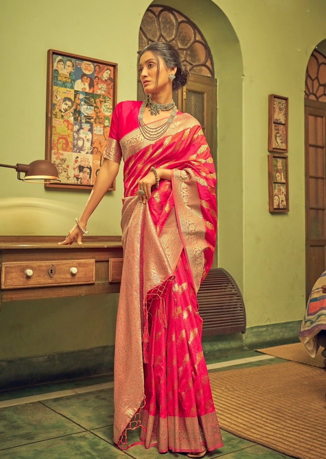 Zari Banarasi Silk Red Bridal Saree