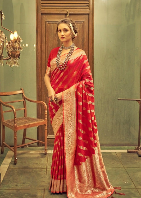 Soft Banarasi Silk Red Saree