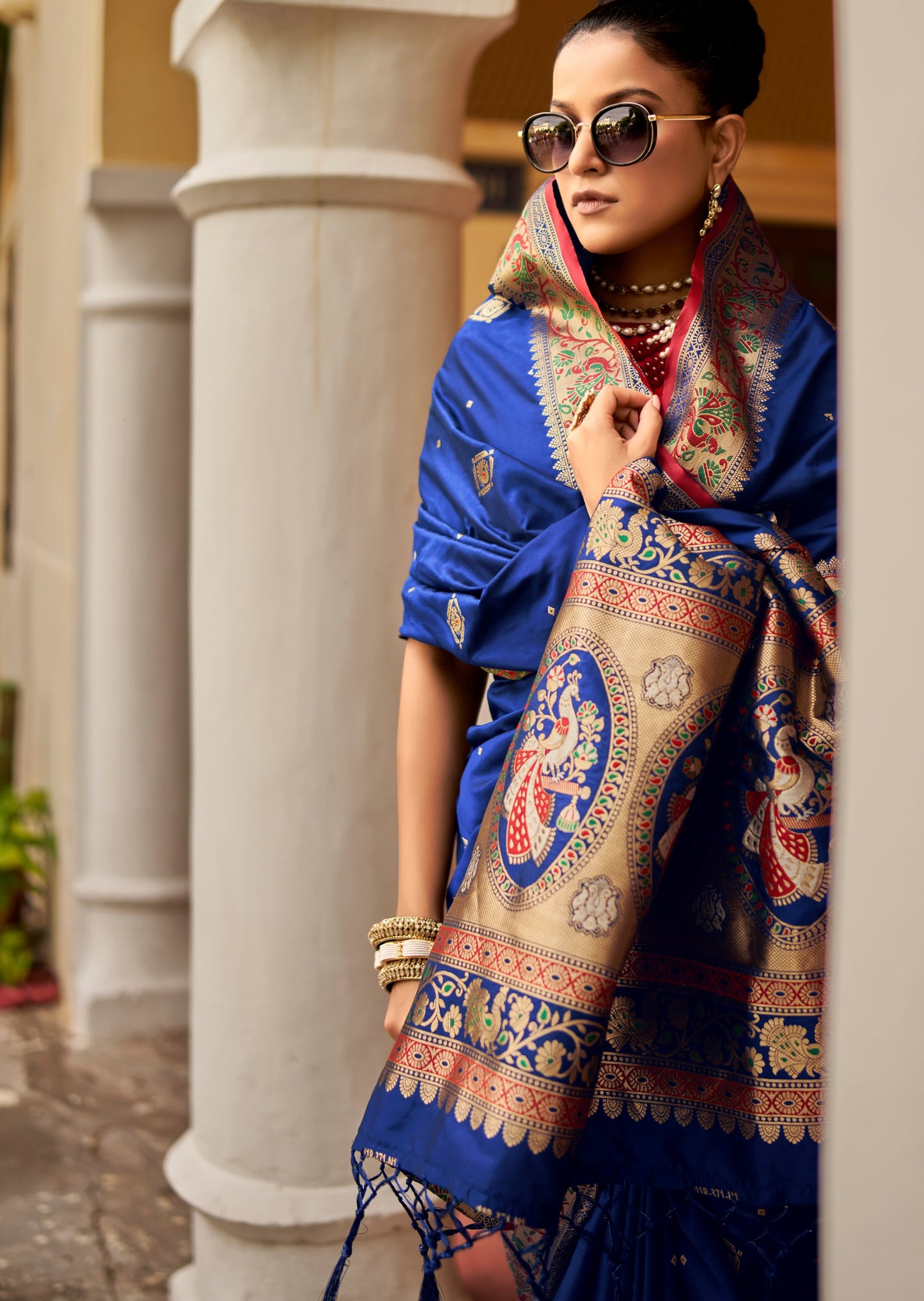 Pure Silk Weaving Blue Saree