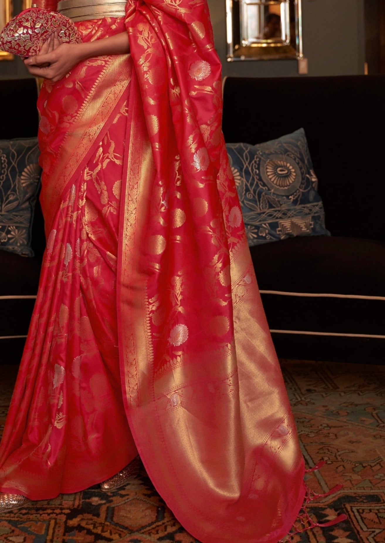 Pure Banarasi Handloom Silk Red Bridal Saree