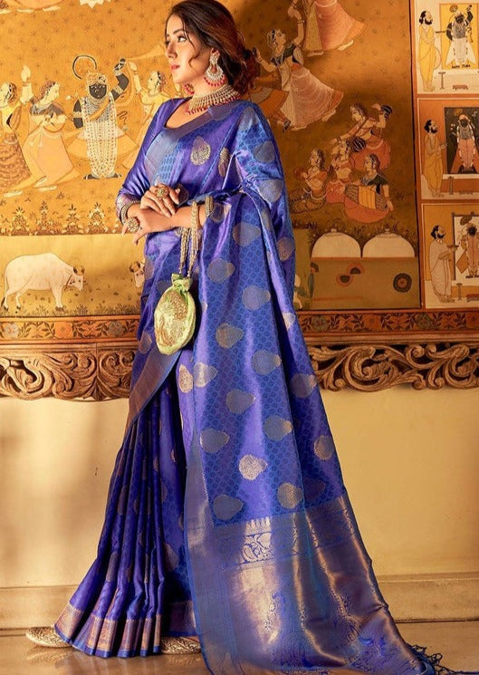 Blue Handloom Silk saree