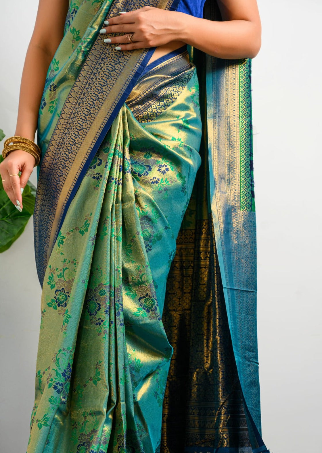 Pure Kanjivaram Silk Green Handloom Saree