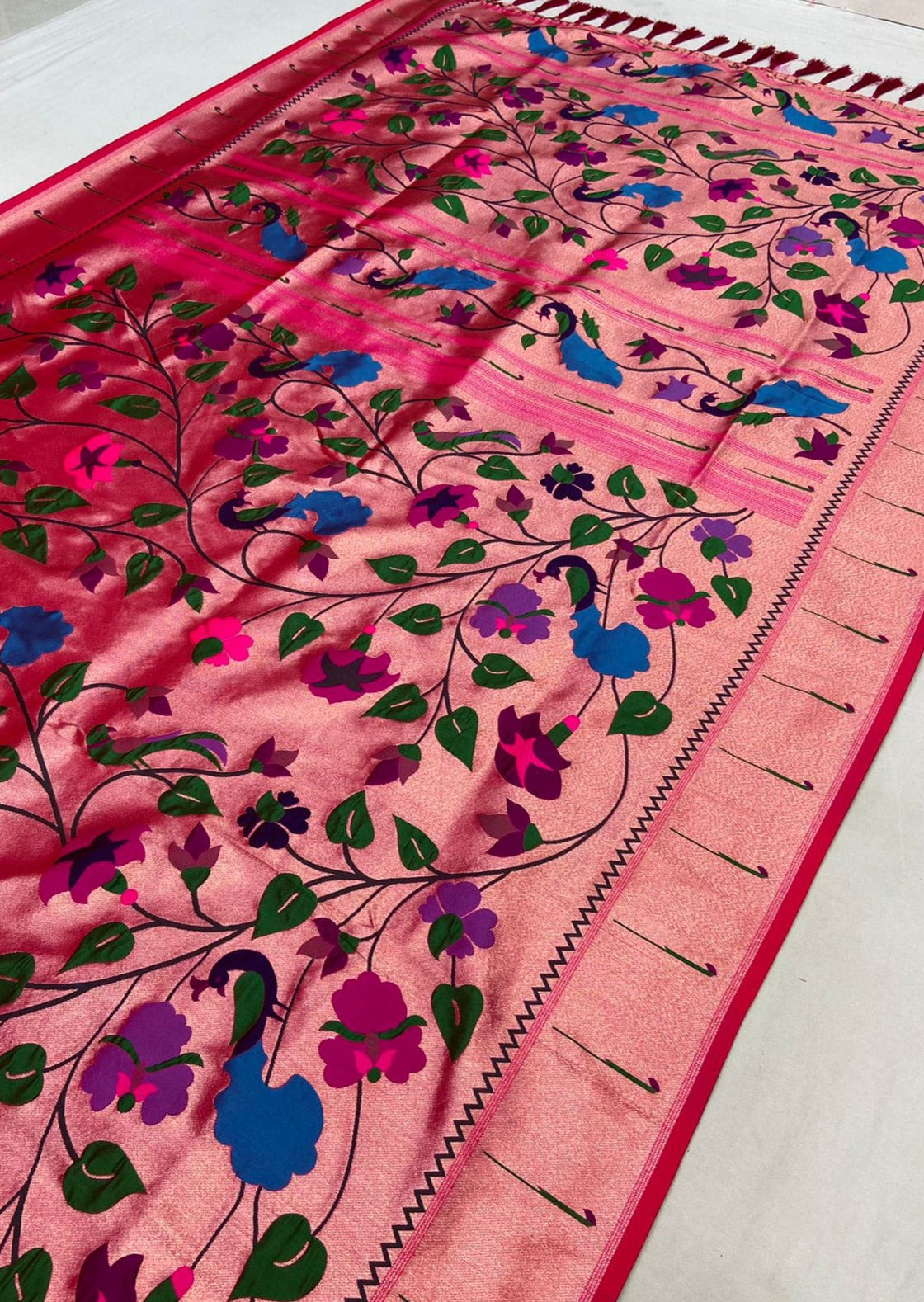 Pure Paithani Handloom Silk Handwoven Saree (with colour options)
