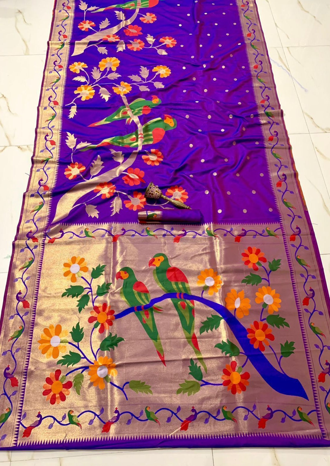Pure Paithani Silk Handloom Zari Saree (with colour options)
