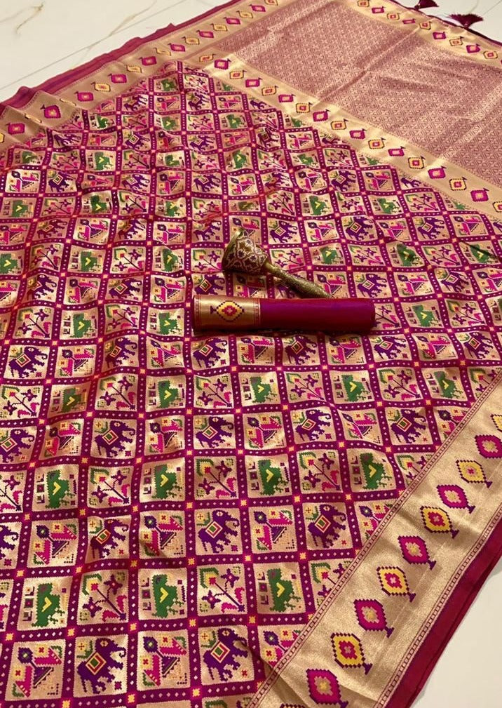 Pure Silk Handloom Banarasi Patola Saree (with colour options)