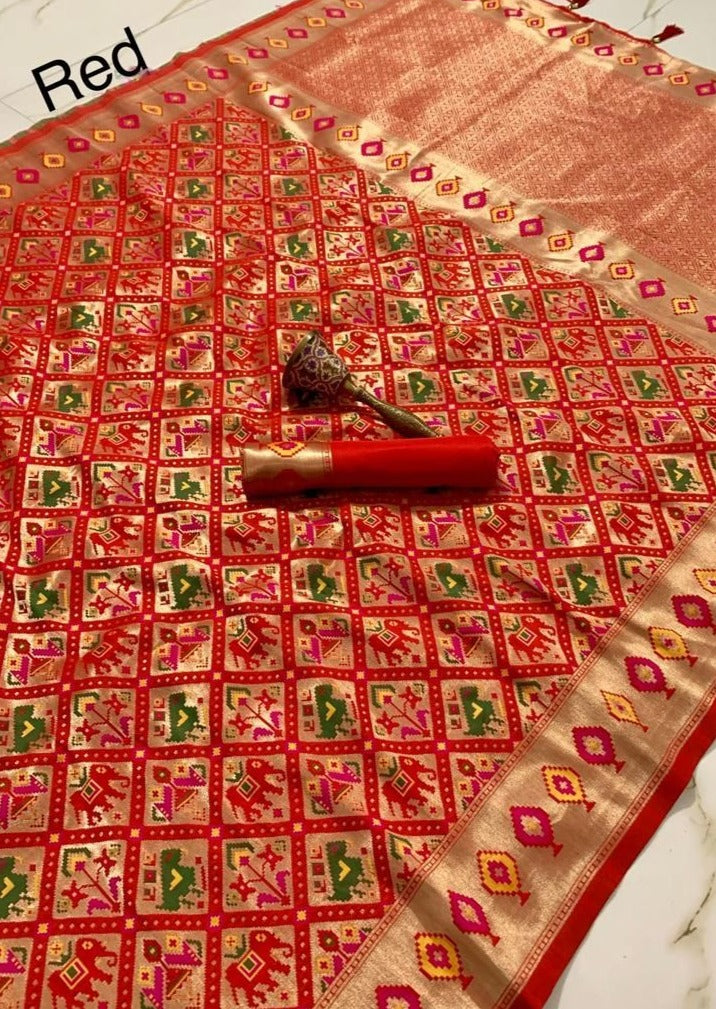Pure Silk Handloom Banarasi Patola Saree (with colour options)