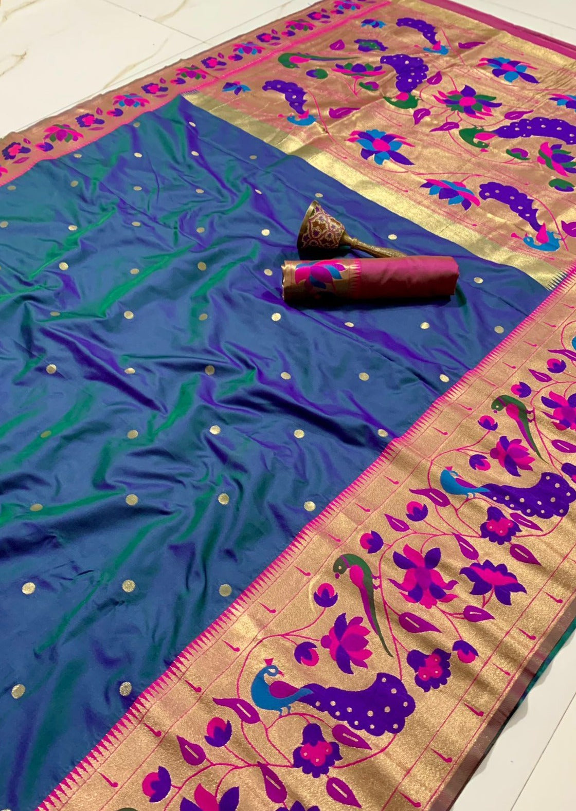 Paithani Silk Handloom Saree (with colour options)