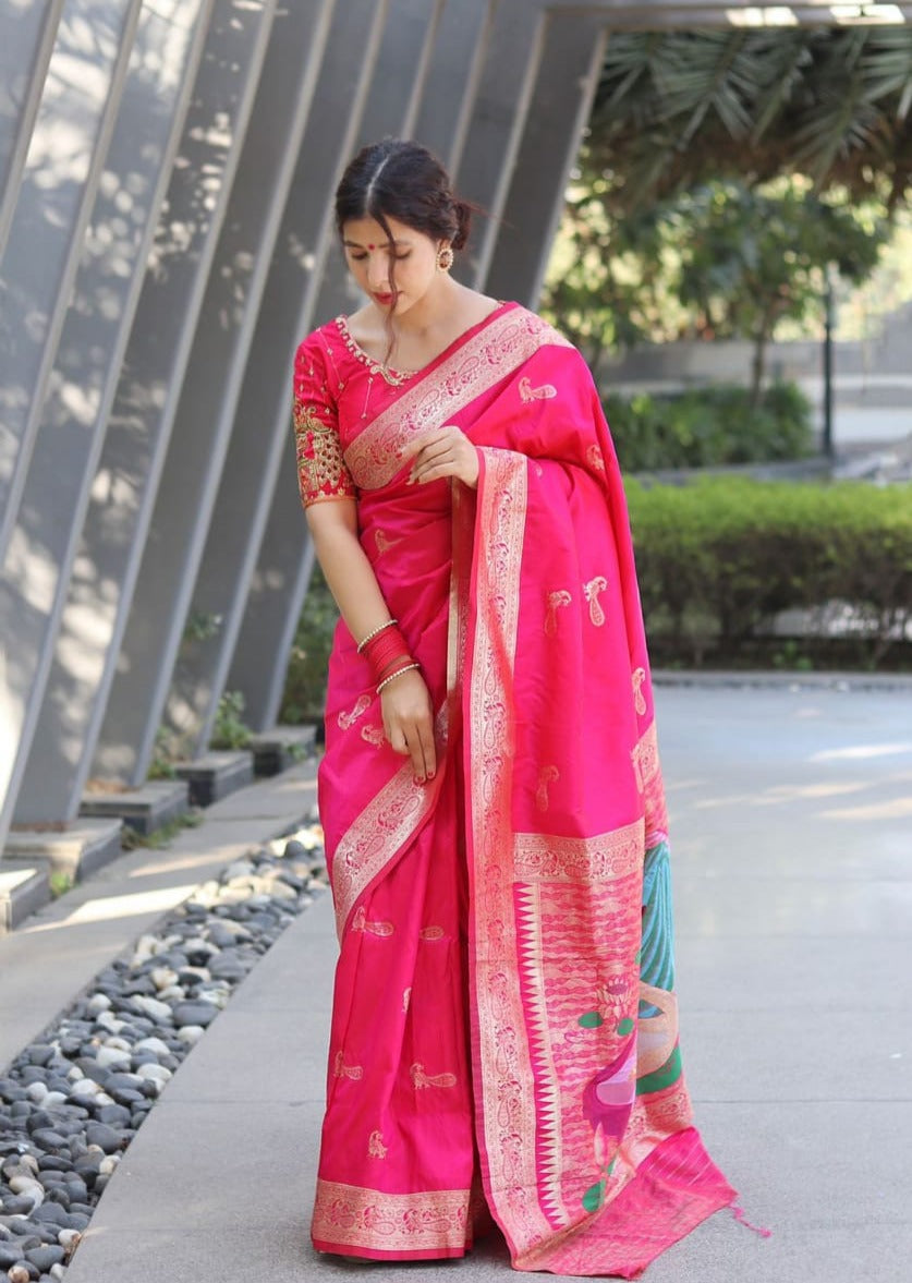 Paithani Silk Bridal Saree (two colour options)
