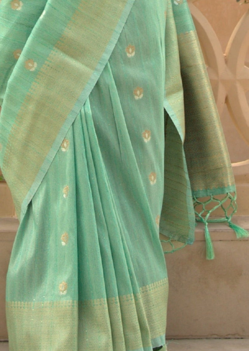 Cotton Silk Mint Green Saree