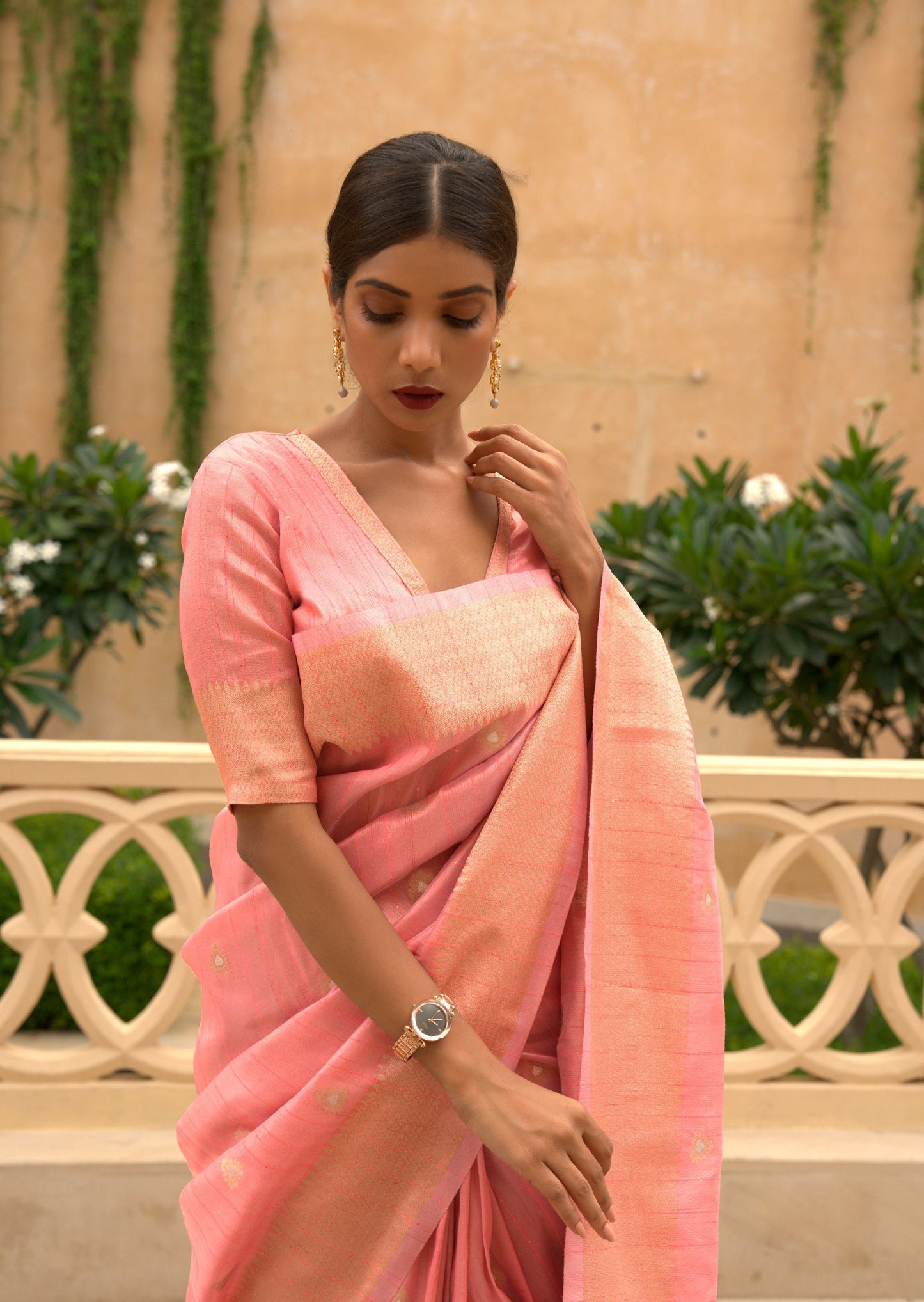 Cotton Silk Blush Pink Saree