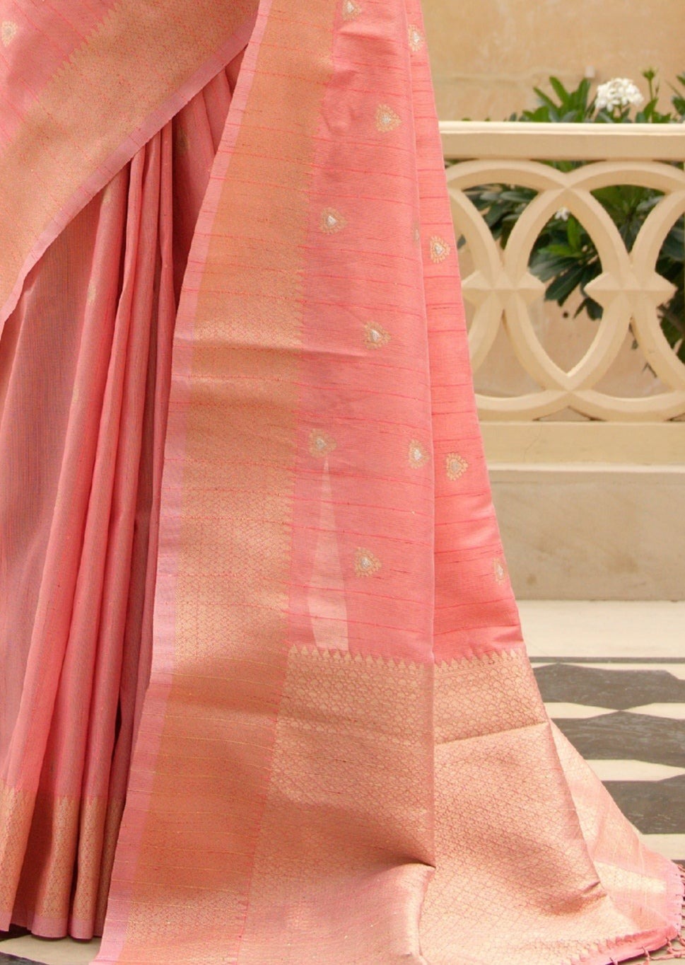 Cotton Silk Blush Pink Saree