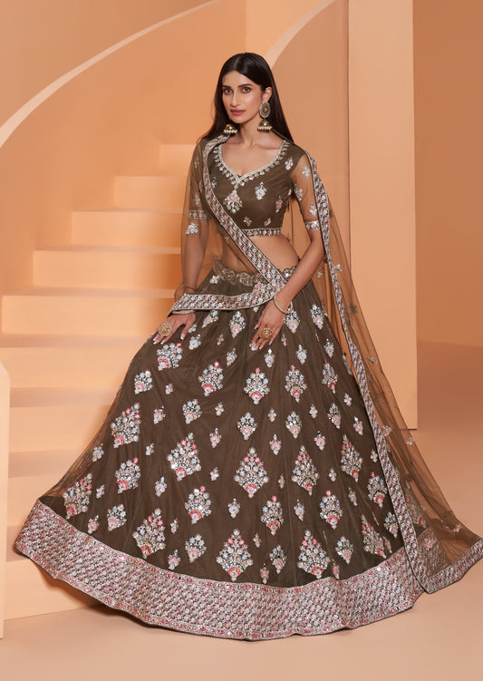 Chocolate brown lehenga