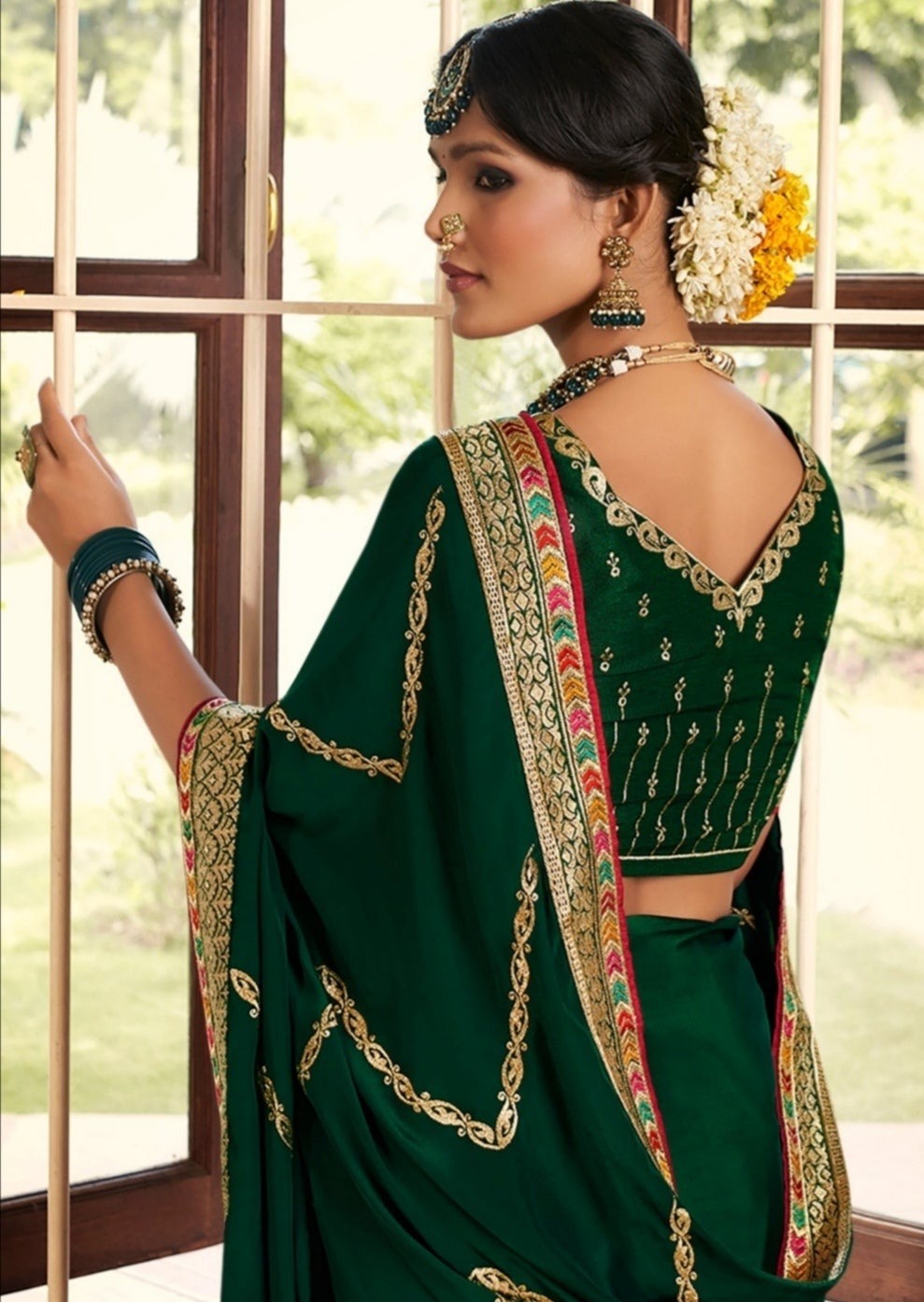Abira Silk Royal Green Saree