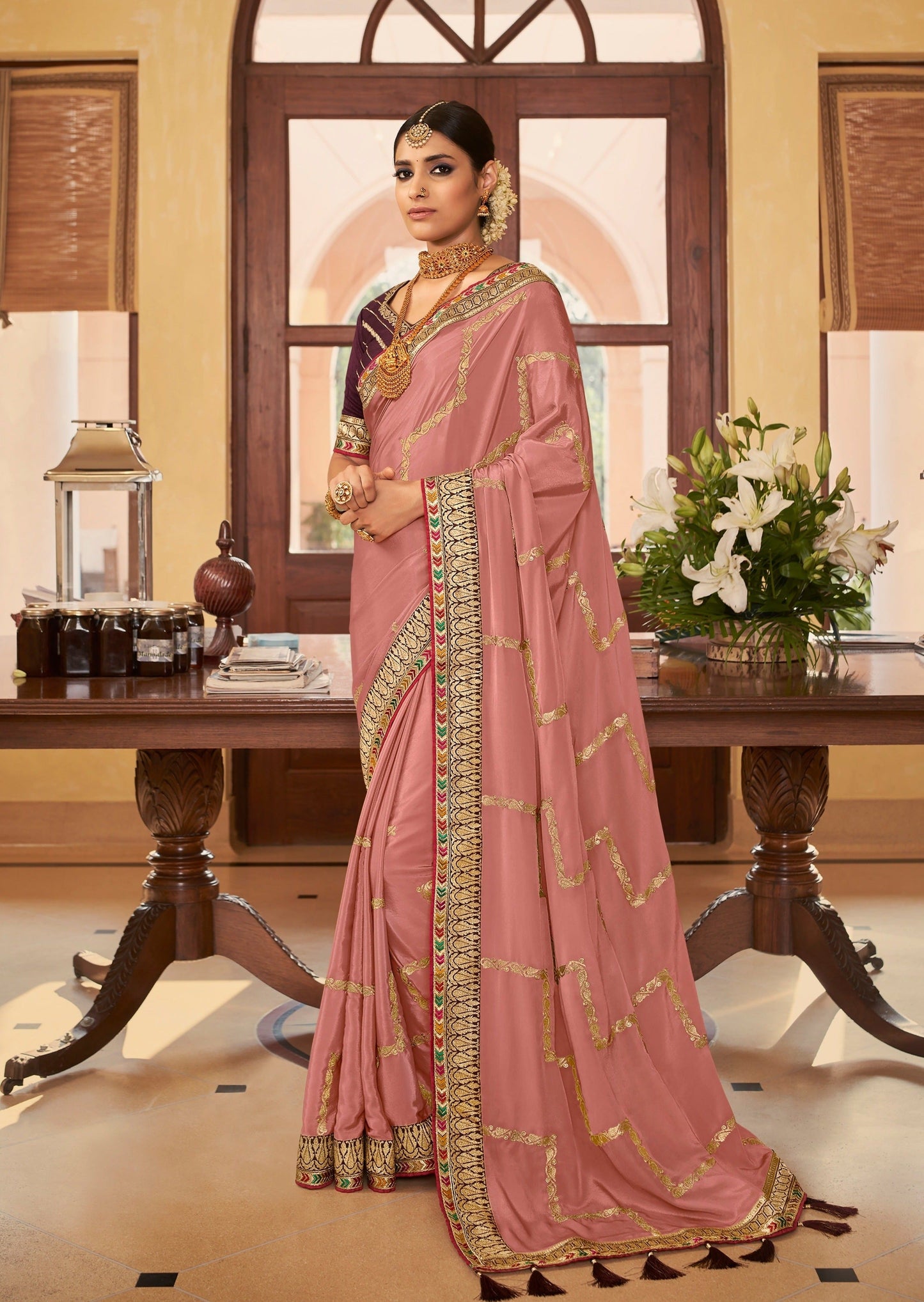 Abira Silk Blush Pink Saree