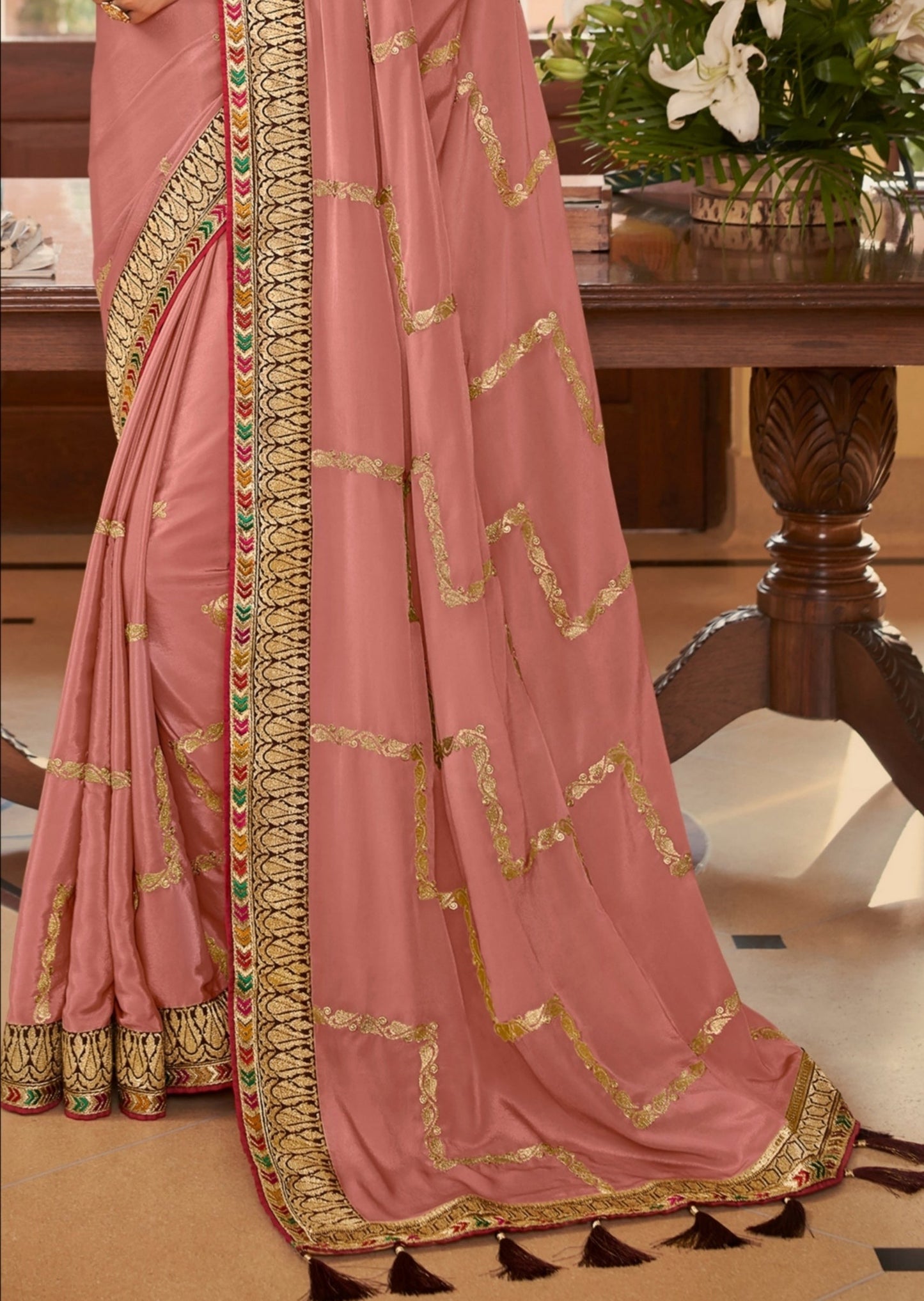 Abira Silk Blush Pink Saree