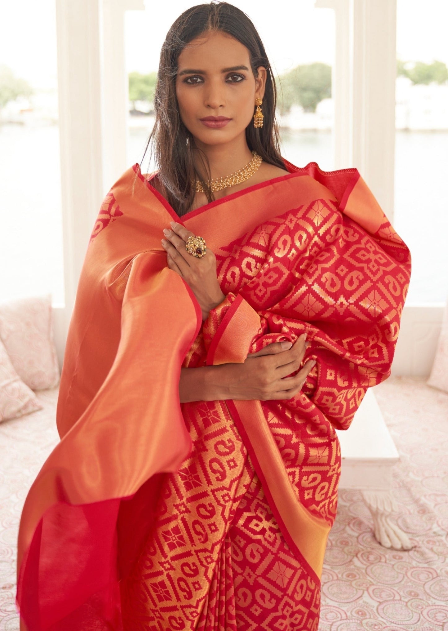 Red Banarasi Silk  Handloom Saree