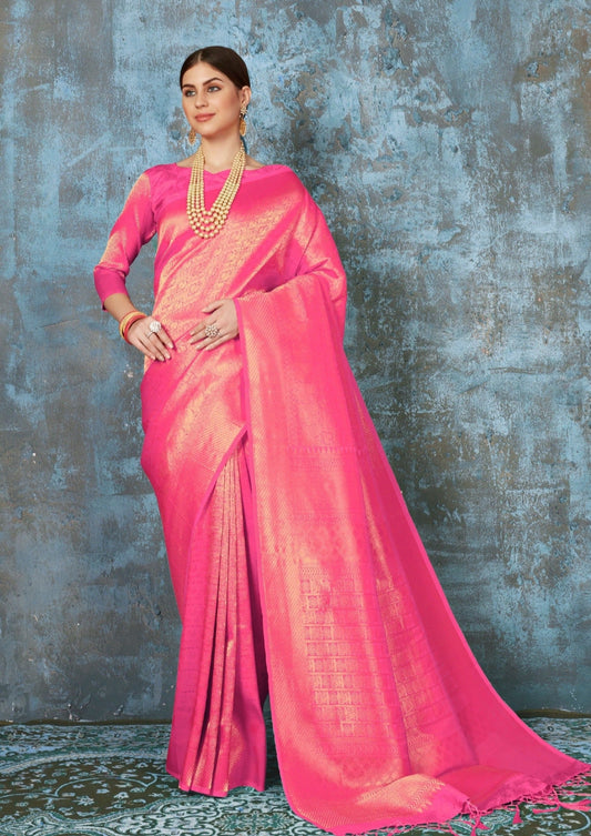 Pink Kanjivaram saree online