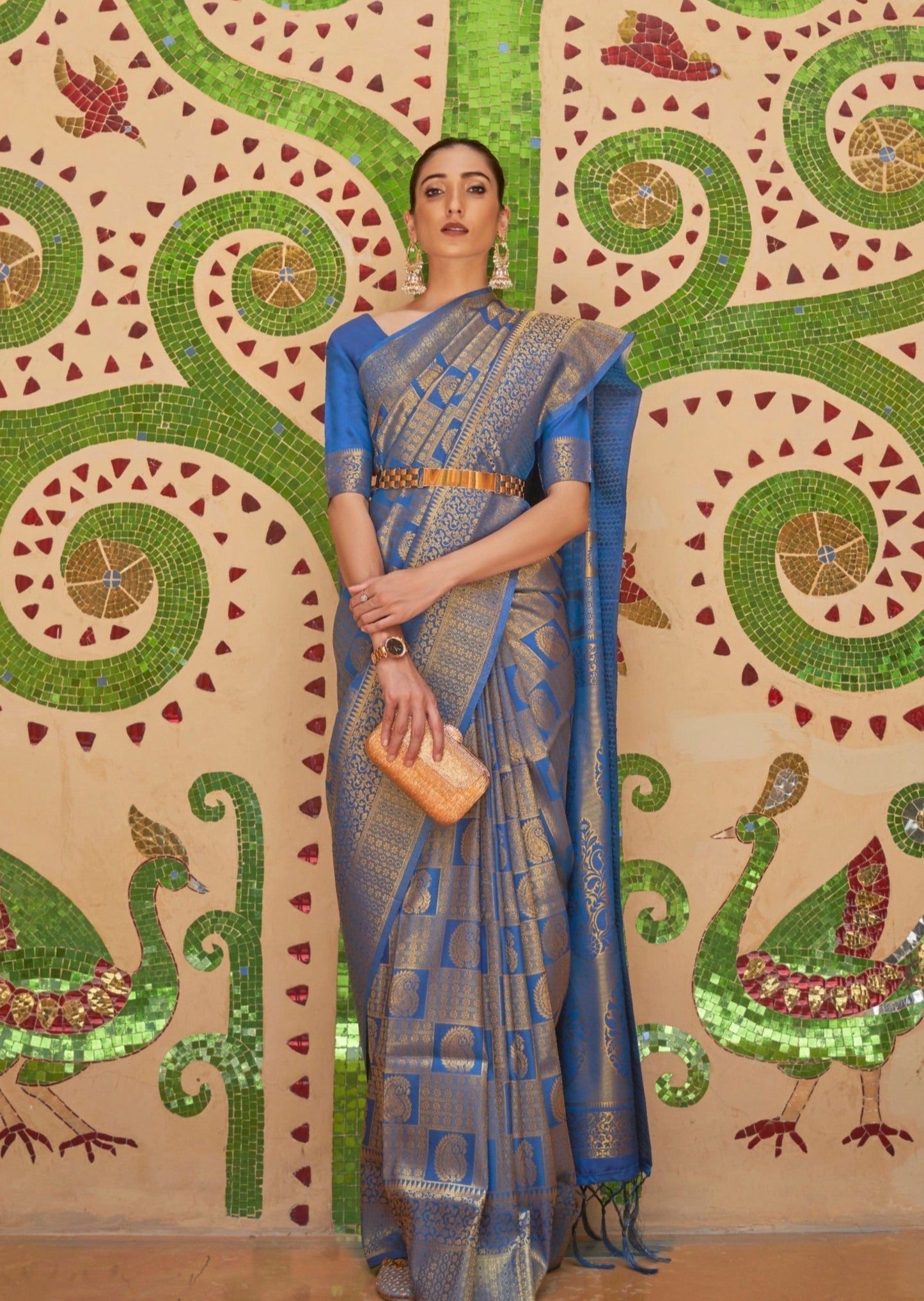 Royal Kanjivaram Silk Sapphire Blue Saree