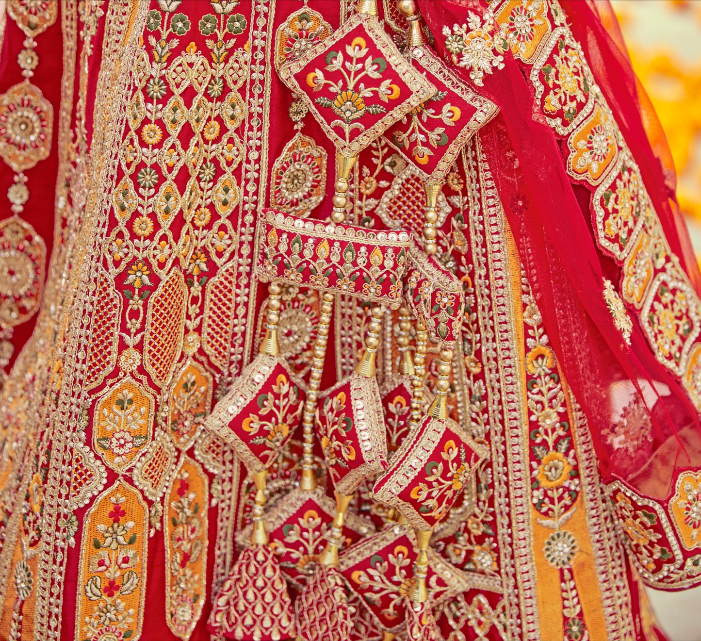 Crimson Red Designer Bridal Lehenga Choli
