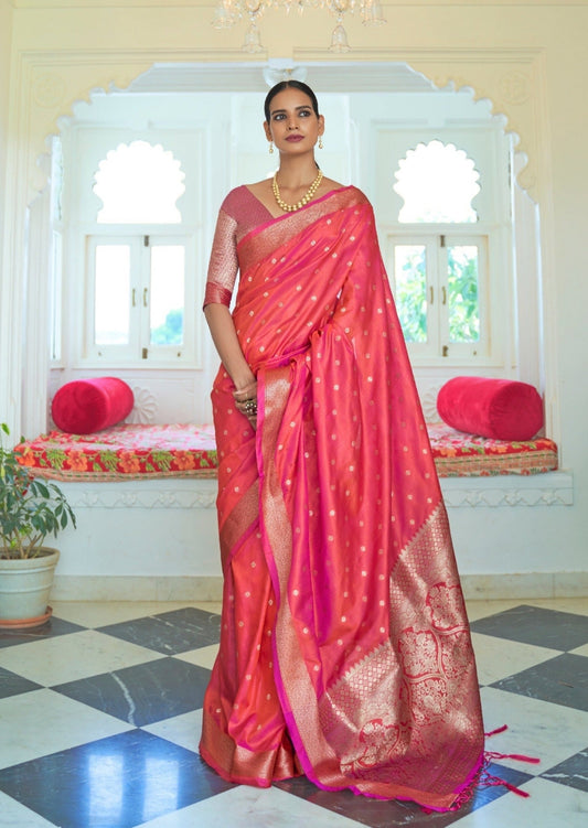 Pure Soft Silk Red Banarasi Saree