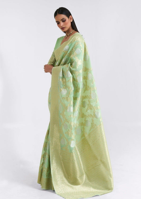 Pure linen handloom saree online shopping.