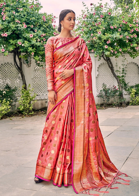 Ghicha Silk Pink Saree