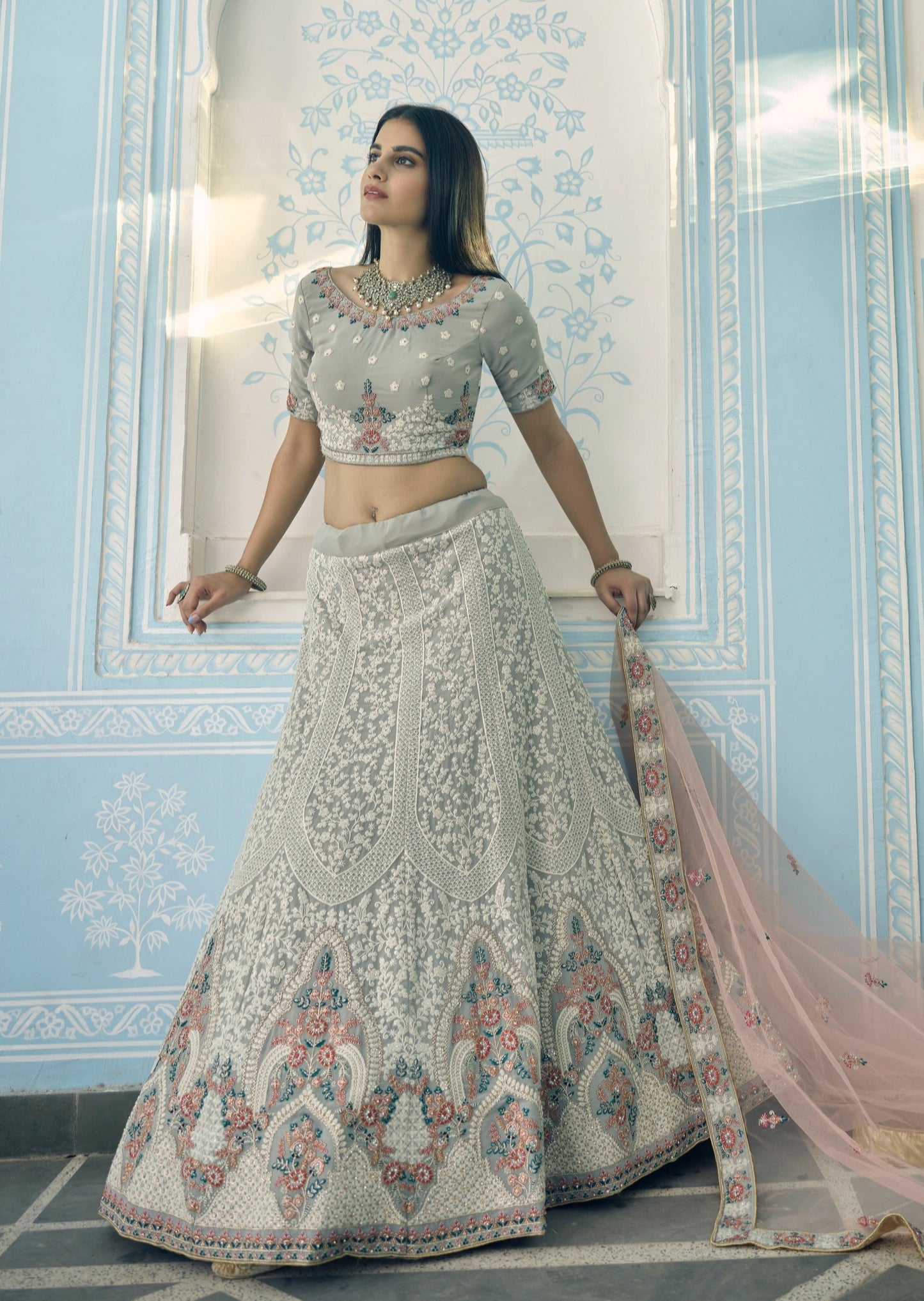 Grey Lehenga Choli