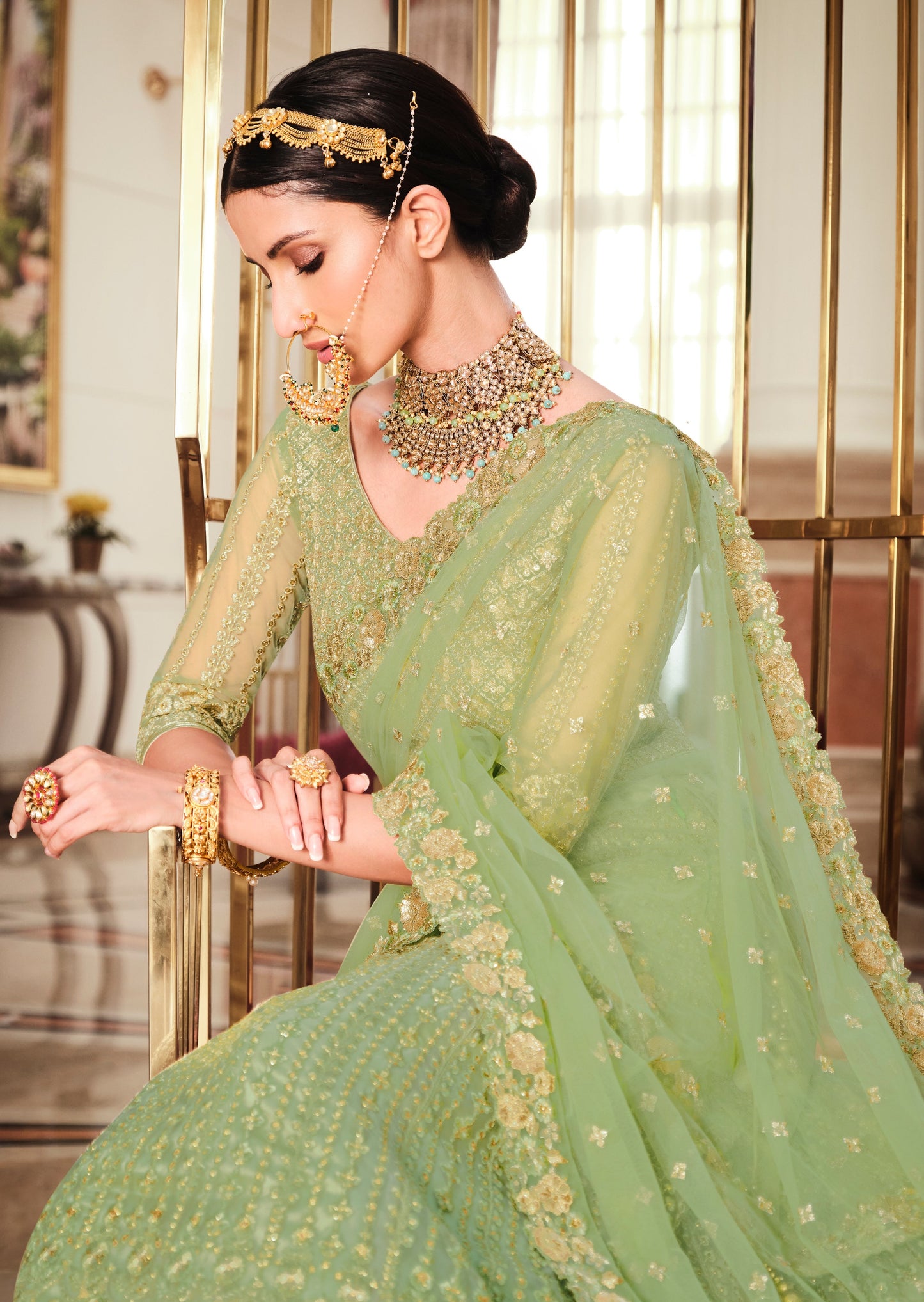 Light Green Designer Lehenga Choli