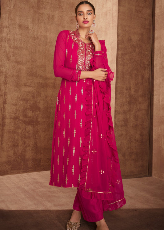 Red Georgette Salwar Suit