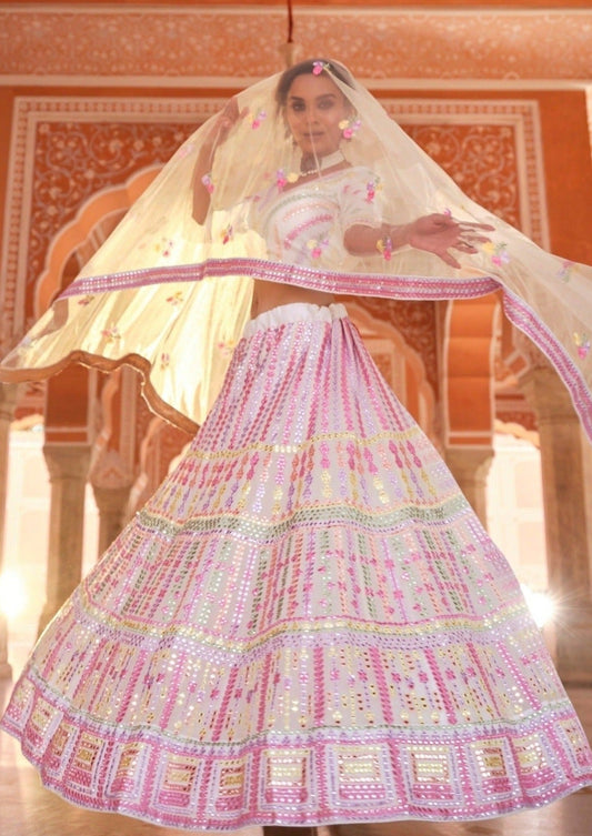 Designer White Bridesmaids Lehenga Choli