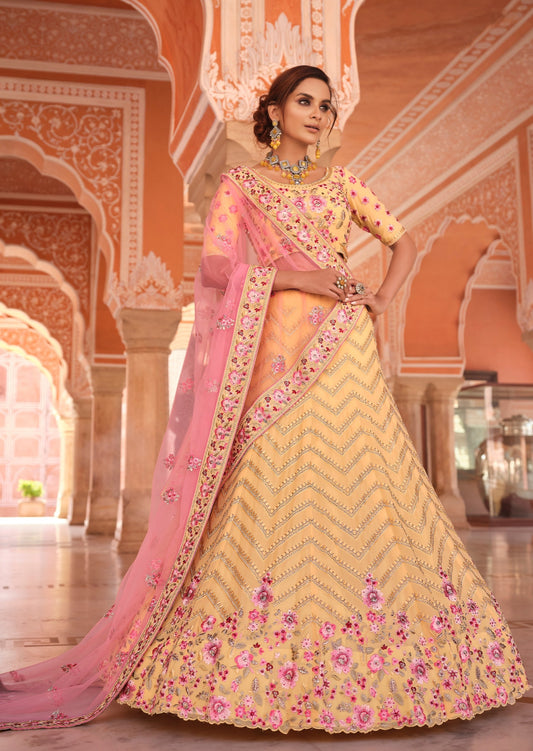 Yellow Bridal Lehenga Choli For Haldi