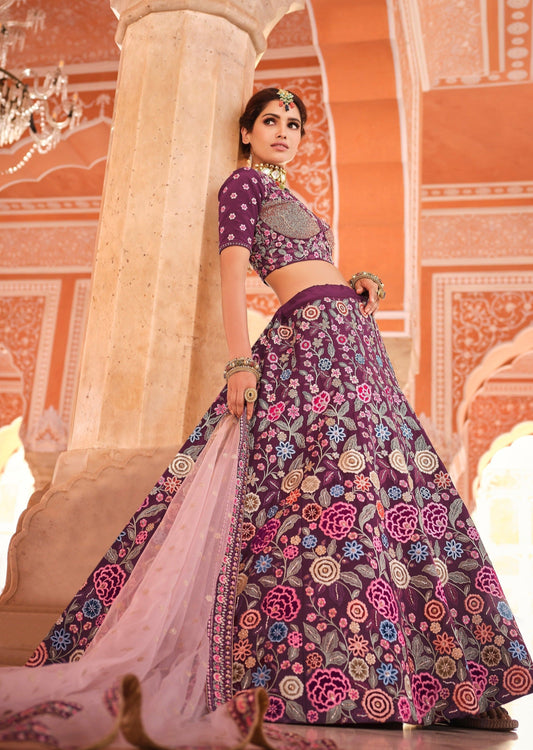 Violet Bridal Zarkan Work Lehenga Choli