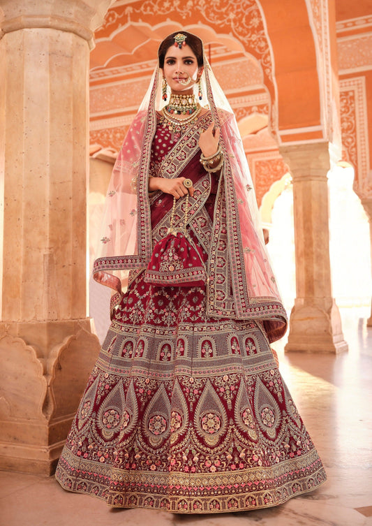 Vermillion Red Bridal Lehenga Choli