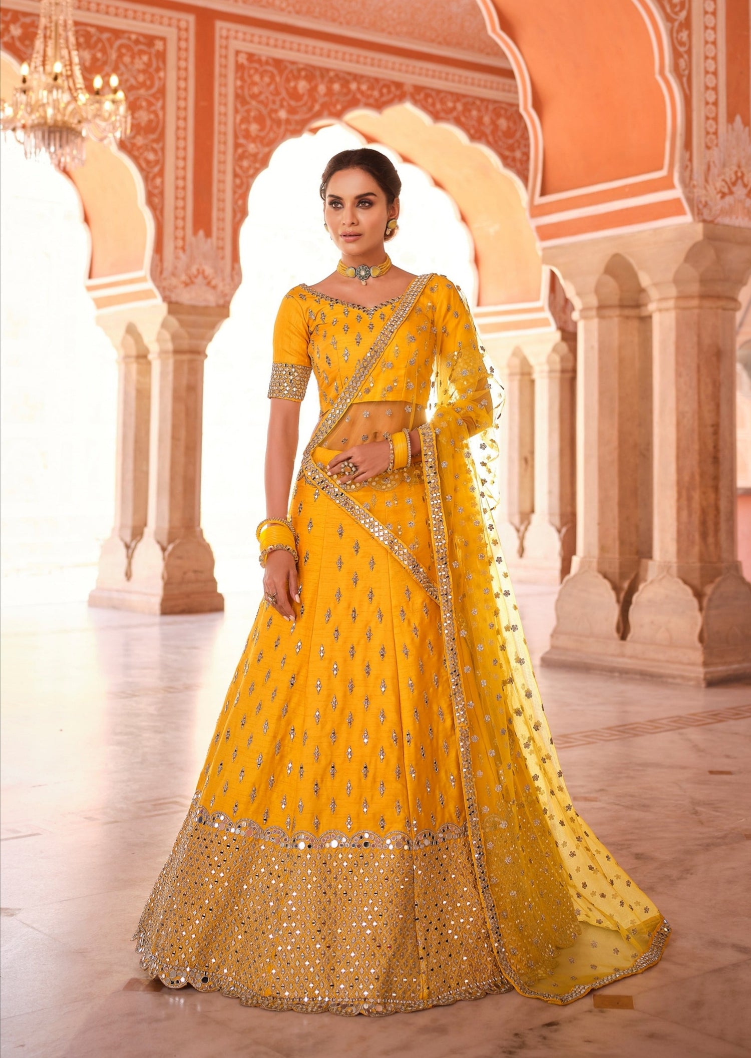 Heavy Yellow Bridal Lehenga Pakistani Wedding Dresses – UY COLLECTION