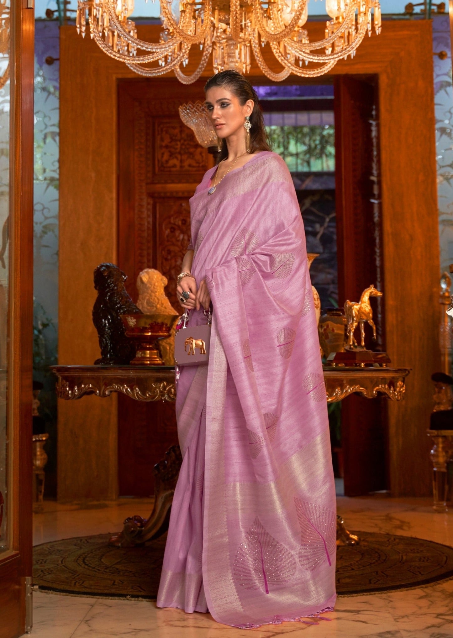 Pure Silk Orchid Pink Saree